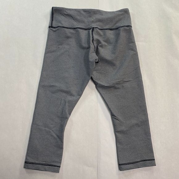 Womens Lululemon Mid Rise Blue White Crop Leggings~Size 6 - Picture 5 of 7